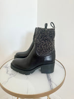 Leather & Knit Ankle Boots Size 5 - New with Box