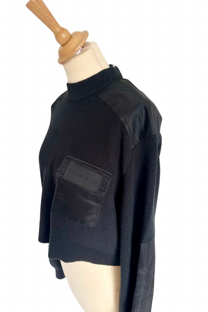 
            
                Load image into Gallery viewer, Cropped Rib Knit Patch Sweater Size 10 - BNWT
            
        