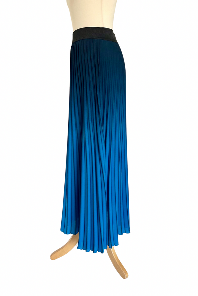 Striped Pleated Midi Skirt Size UK 8/10 - Preloved