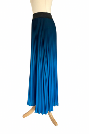 Striped Pleated Midi Skirt Size UK 8/10 - Preloved