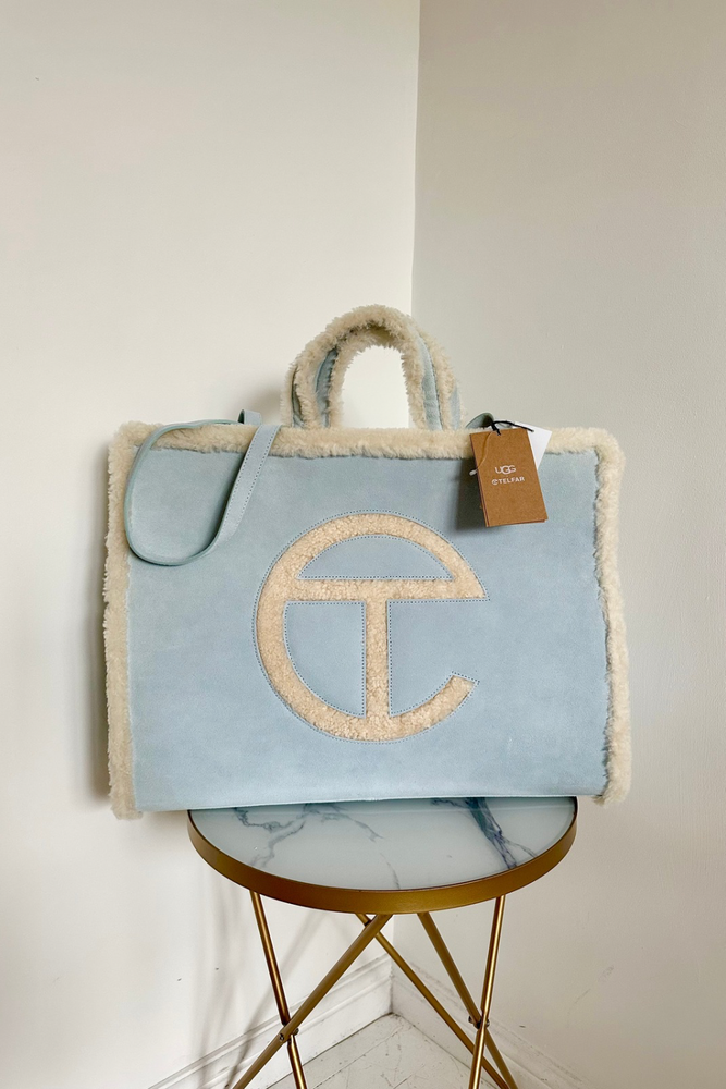 Large Suede / Shearling Shopping Tote - New with Tags