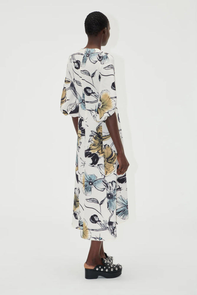 Floral Print Midi Dress Size L - New with Tags