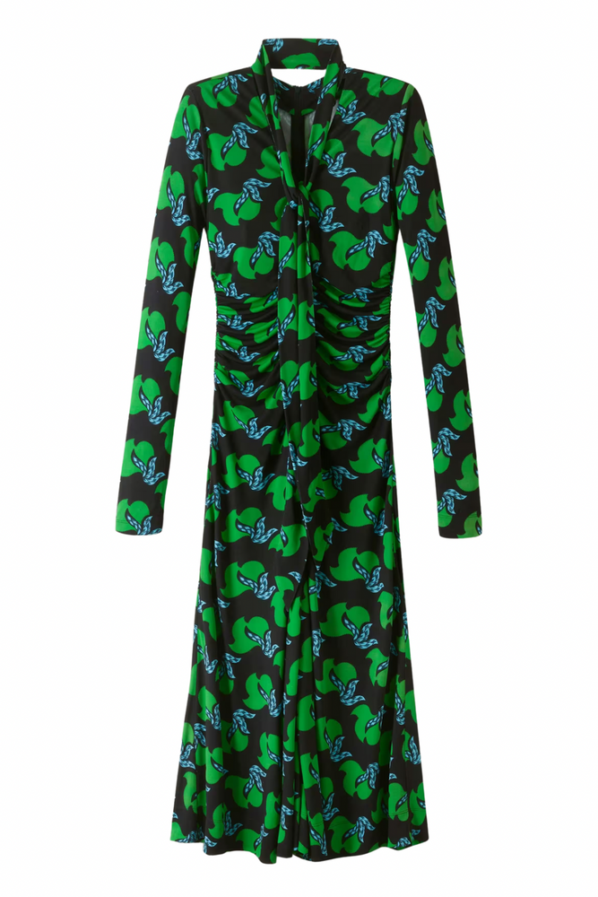 Crepe Birds Of Paradise Maxi Dress Size 14 - New with Tags