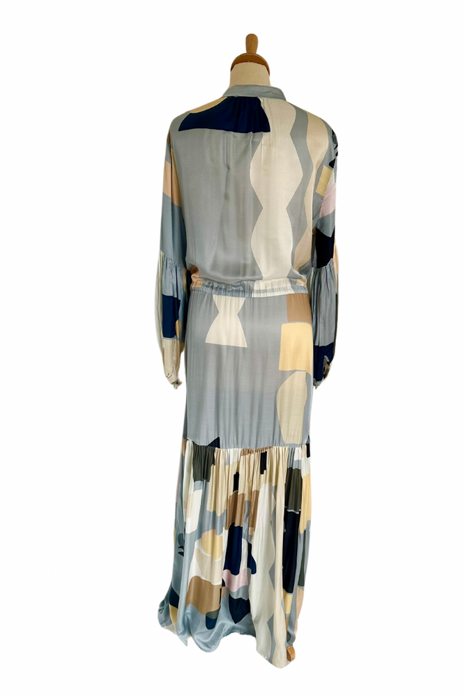 Abstract Print Maxi Dress Size 6 (Would fit a UK 10) - Preloved