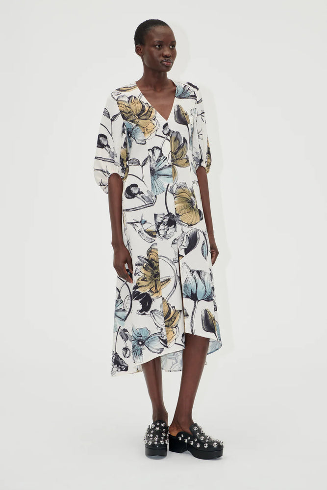 Floral Print Midi Dress Size L - New with Tags