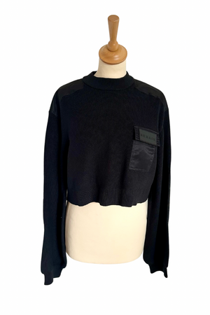 
            
                Load image into Gallery viewer, Cropped Rib Knit Patch Sweater Size 10 - BNWT
            
        