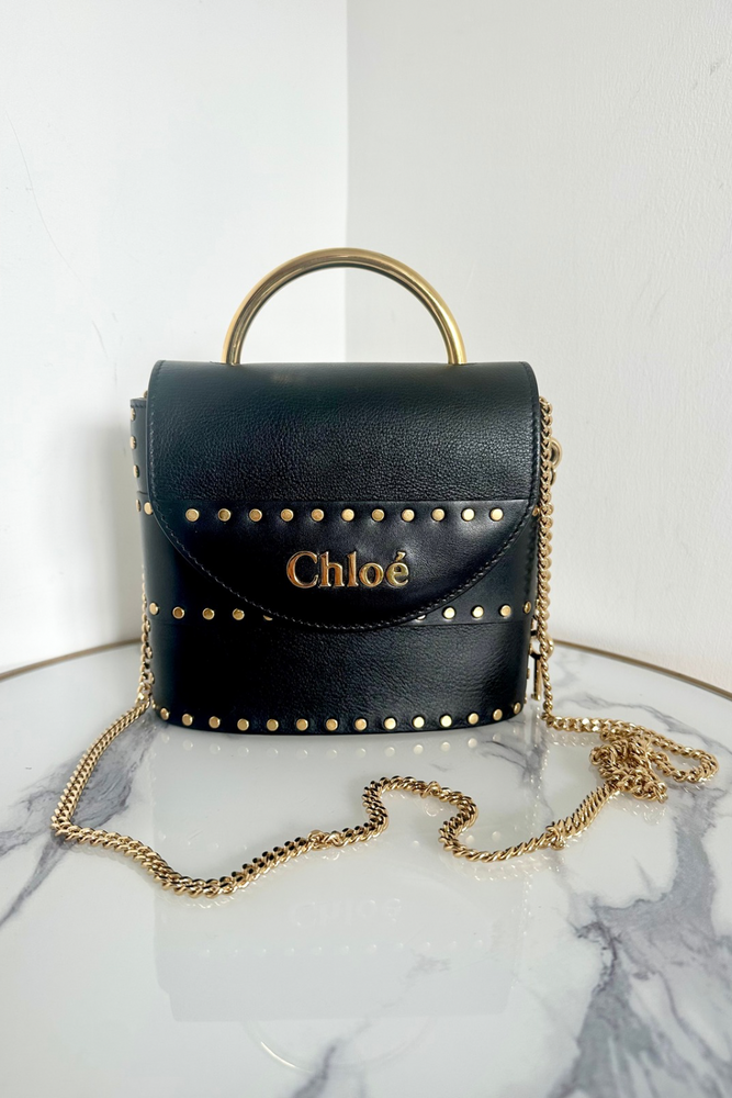 Aby Lock Studded Handbag - As New
