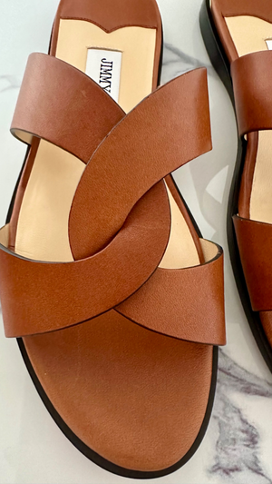 
            
                Load image into Gallery viewer, Flat Leather Sandals Size 38 or 38.5 - Unworn
            
        
