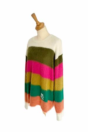 Striped Mohair Sweater Size UK 16 - Preloved