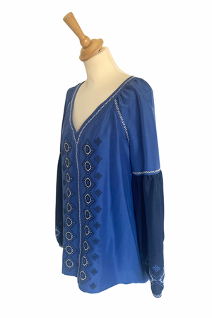 Silk Embroidered Blouse Size 12 - Preloved