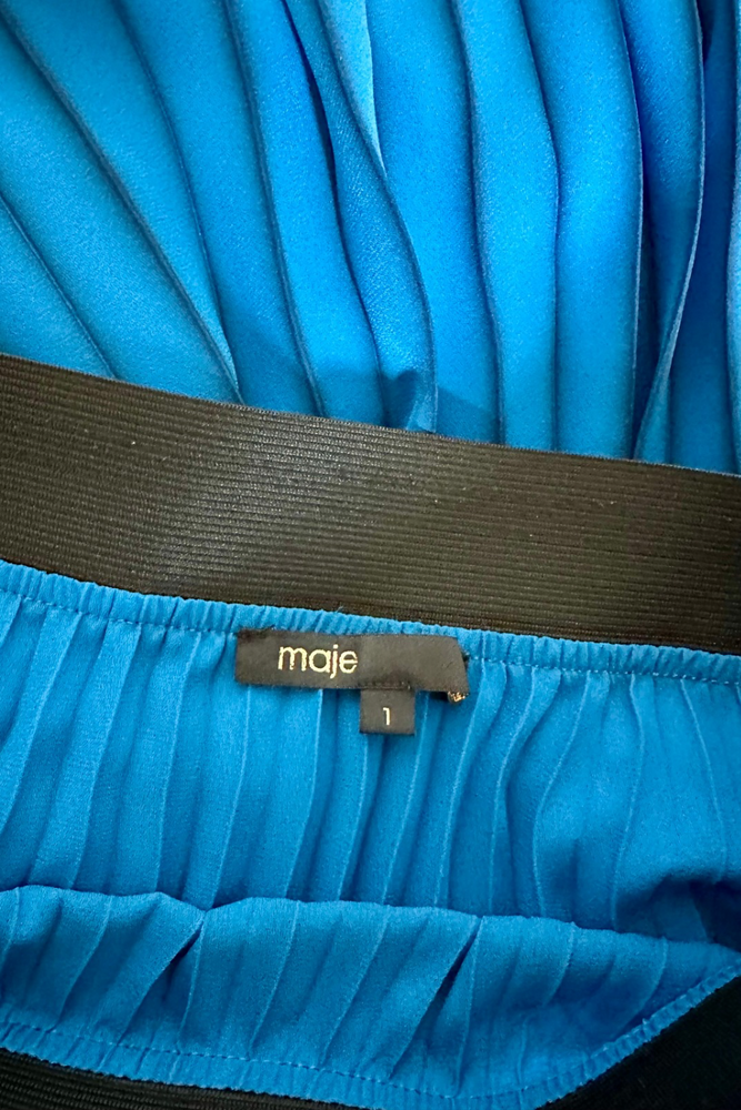 Striped Pleated Midi Skirt Size UK 8/10 - Preloved