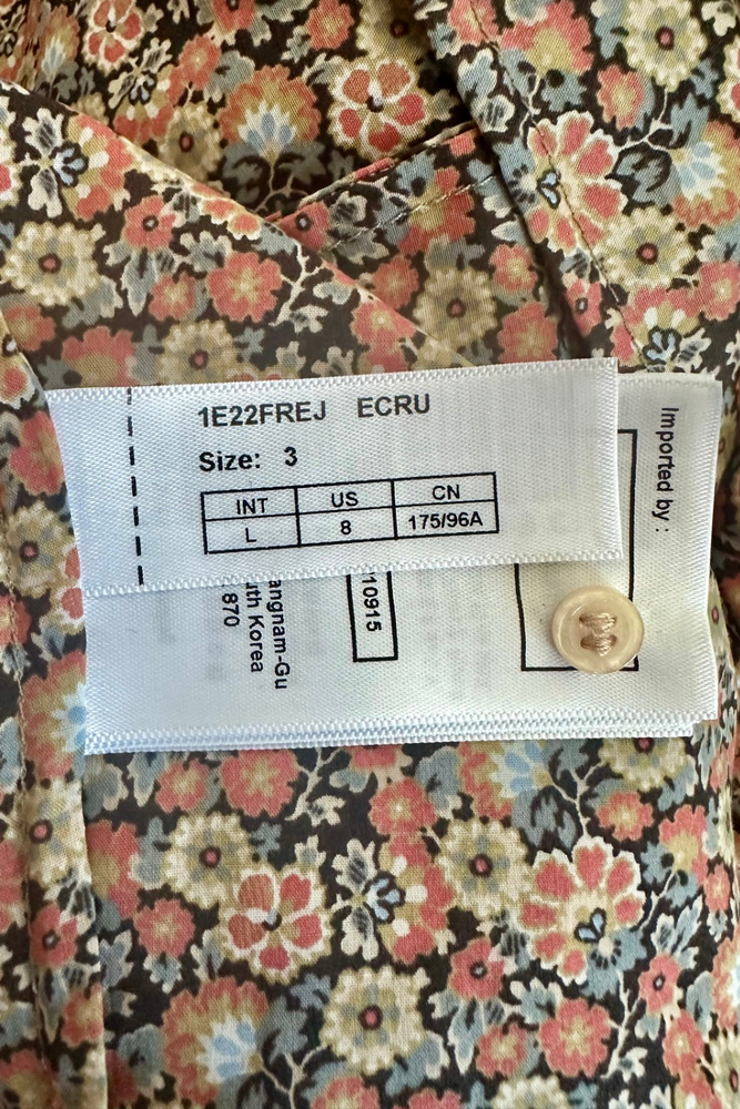 Floral Cotton Blouse Size 3 (UK 12) - Preloved