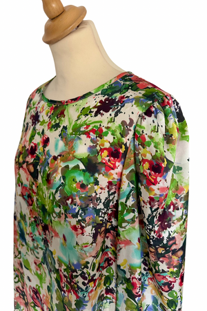 Floral Satin Blouse Size 14 - Preloved