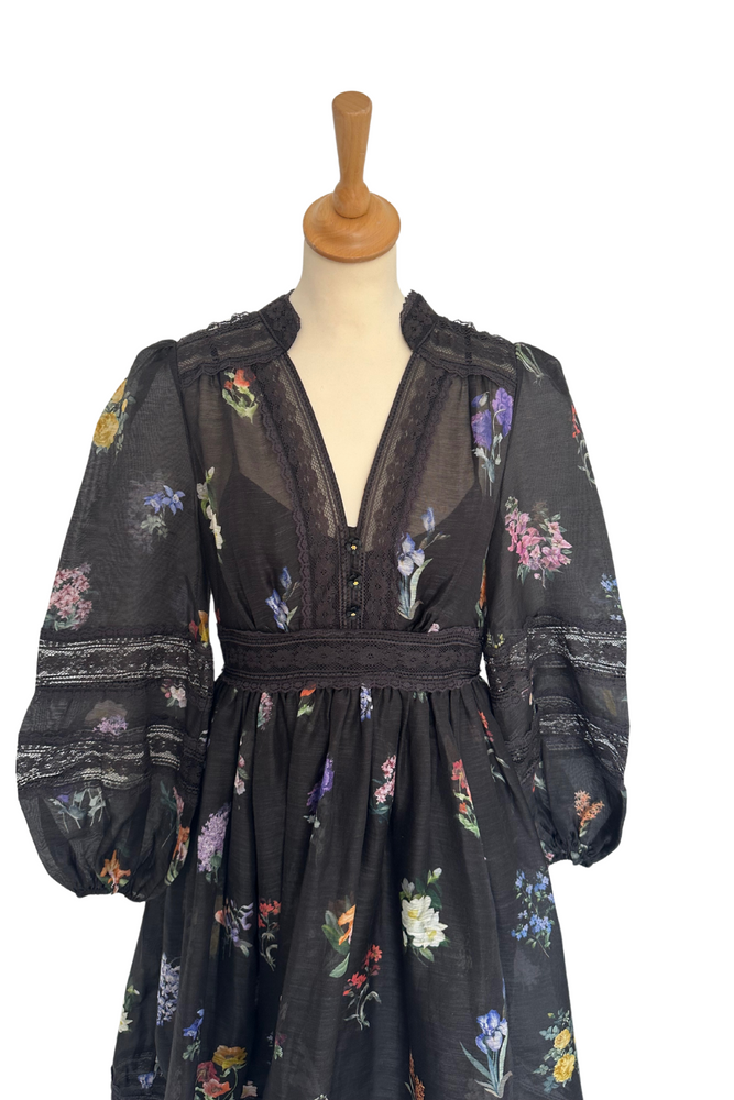 Floral Print Organza Midi Dress Size 12 - BNWT