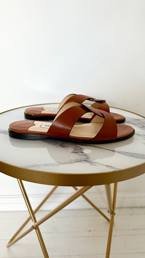 Flat Leather Sandals Size 38 or 38.5 - Unworn