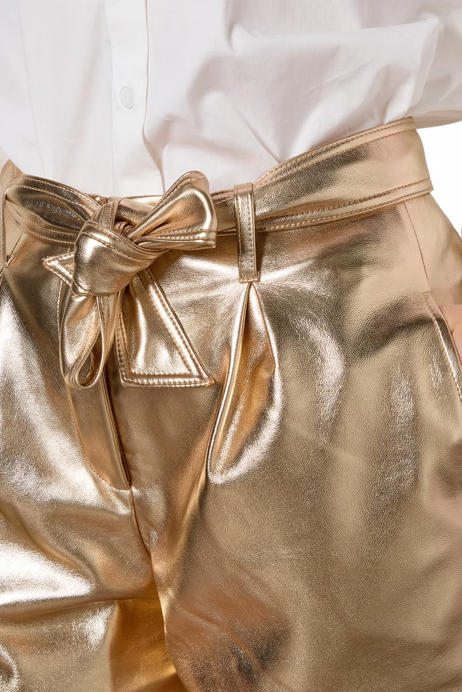 Metallic Vegan Leather Shorts Size 12 - BNWT