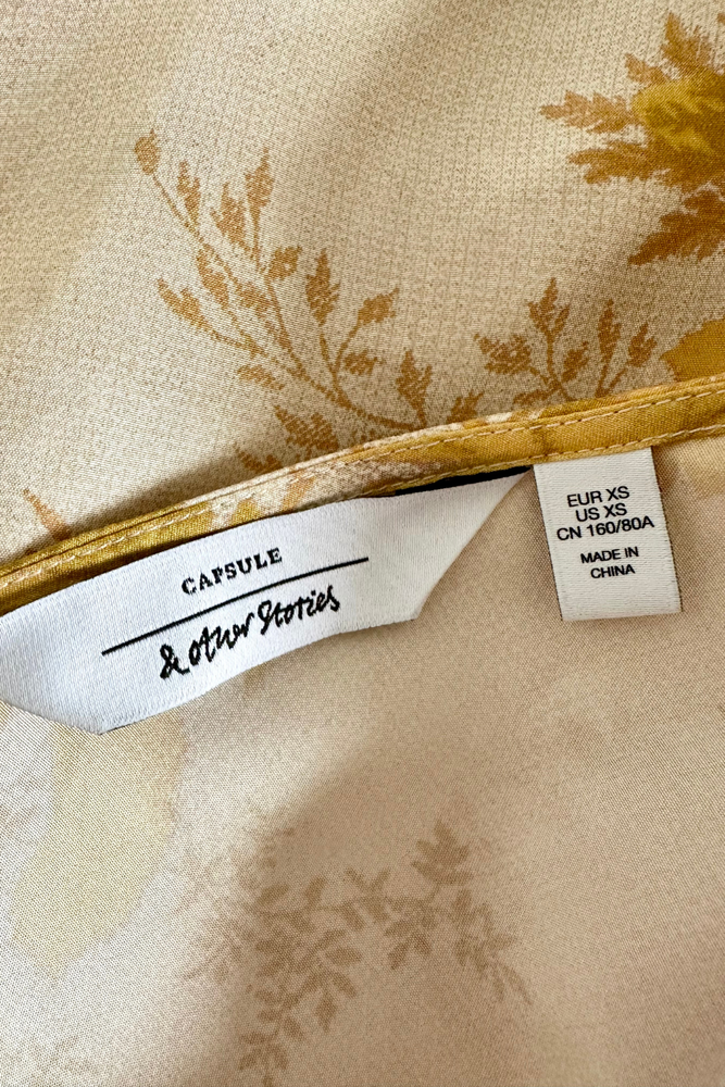 Silk Floral Midi Dress Size UK XS - Preloved