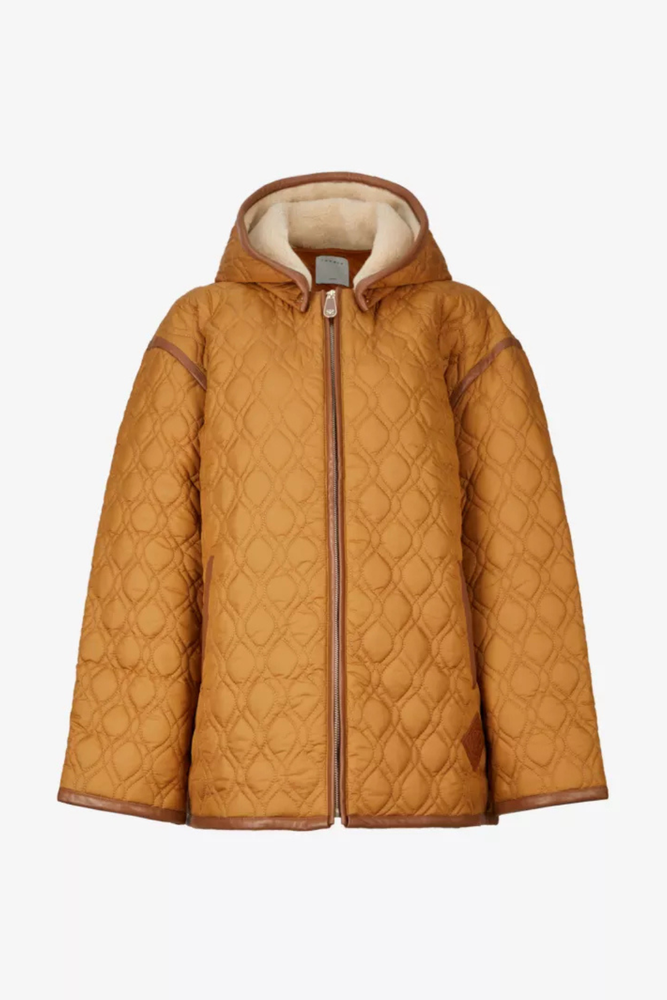 Short Quilted Hooded Jacket Size UK 8 - Preloved