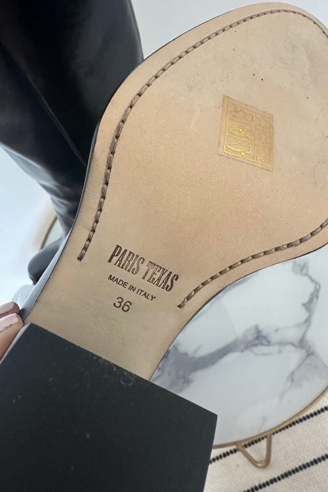 Knee High Crinkled Leather Boots Size 36 - New with Box