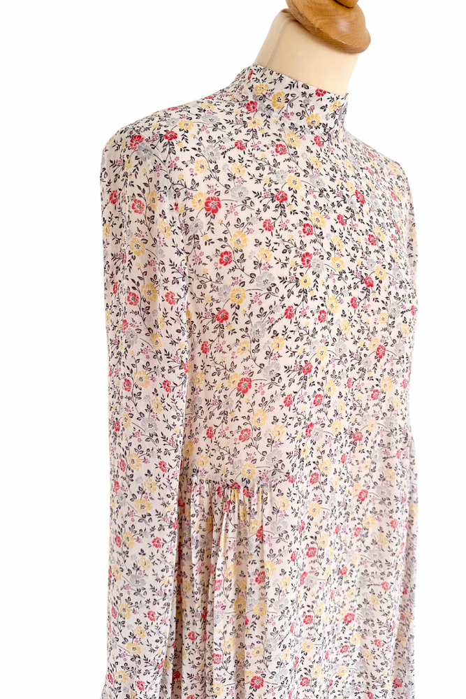 Chiffon Crepe Floral Midi Dress Size 8 - BNWT