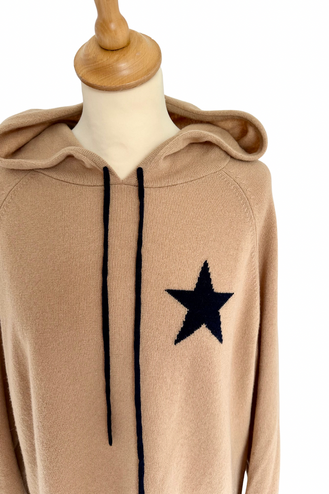 Knitted Hooded Jumper Size XL - Preloved