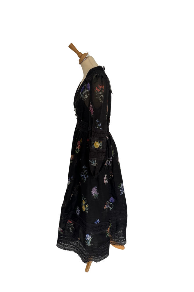 Floral Print Organza Midi Dress Size 12 - BNWT