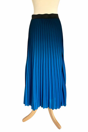 Striped Pleated Midi Skirt Size UK 8/10 - Preloved