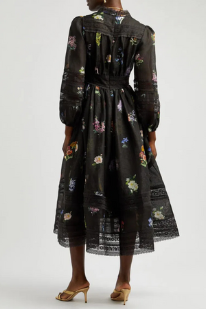 Floral Print Organza Midi Dress Size 12 - BNWT