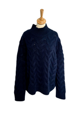 Chunky Cable Funnel Neck Jumper Size XL (Navy) - BNWT (Sale)