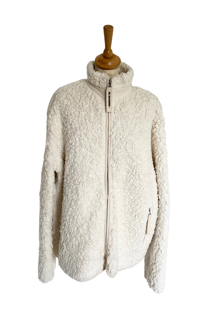Cotton Faux Sheepskn Ecru Jacket Size Medium - BNWT