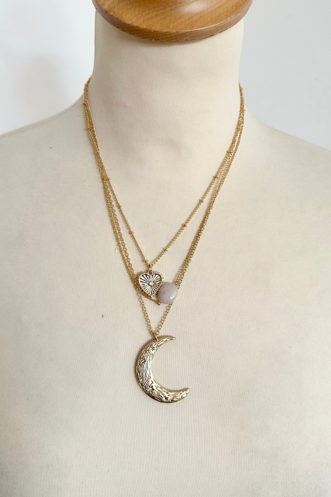 Moon River Gold Plated Layer Necklace - New with Tag