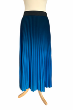 Striped Pleated Midi Skirt Size UK 8/10 - Preloved