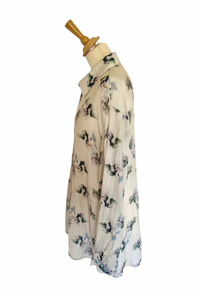 Pastel Floral Blouse Size L - Preloved