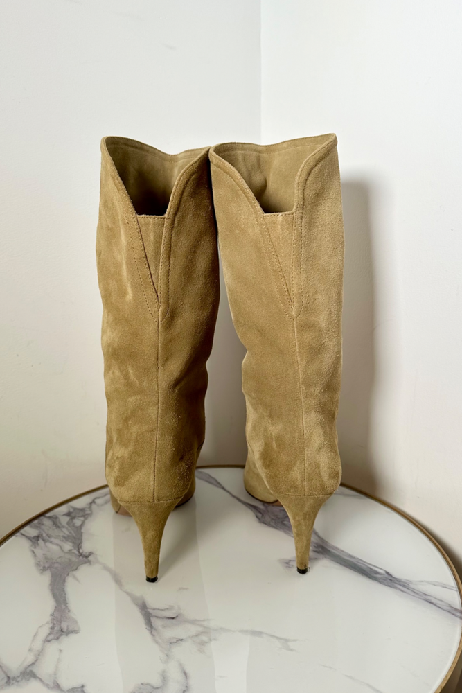 Beige Suede Ankle Boots Size 41 - Preloved
