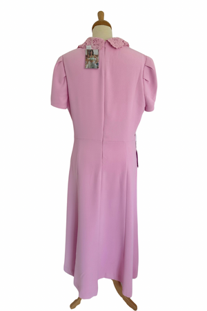 Lace Collar Crepe Midi Dress Size 14 - New with Tags