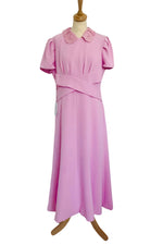 Lace Collar Crepe Midi Dress Size 14 - New with Tags