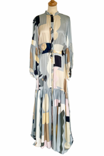 Abstract Print Maxi Dress Size 6 (Would fit a UK 10) - Preloved