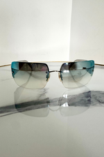 Blue Tinted Rhinestone Sunglasses - Preloved