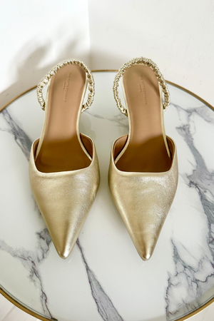 Metallic Slingback Kitten Heels Size 6, 7 & 8 - Unworn