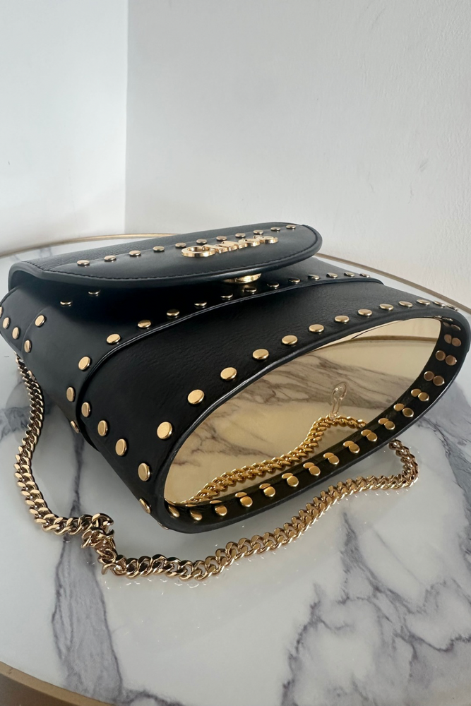 Aby Lock Studded Handbag - As New