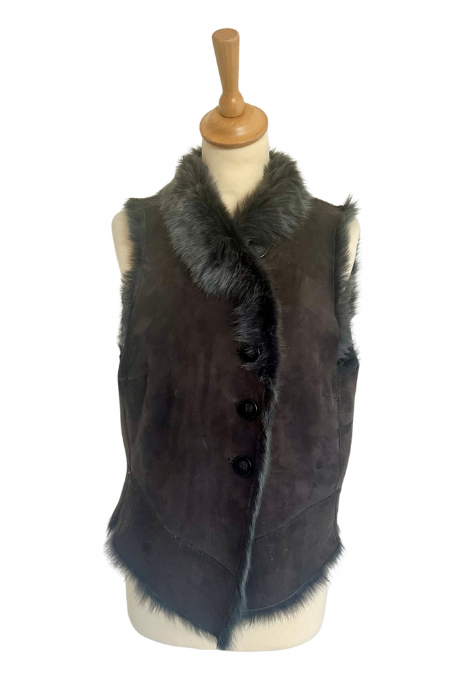 Shearling Vest Jacket Size 12 - Preloved