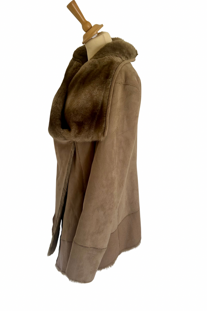 Faux Suede & Shearling Jacket Size 10 - Preloved