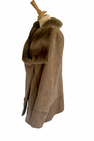 Faux Suede & Shearling Jacket Size 10 - Preloved