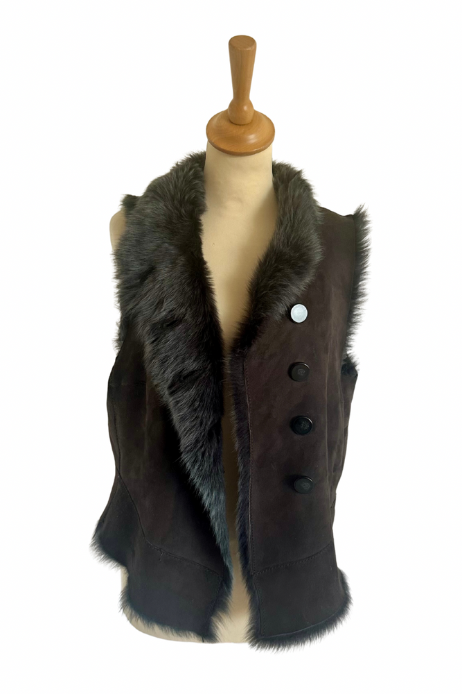 Shearling Vest Jacket Size 12 - Preloved