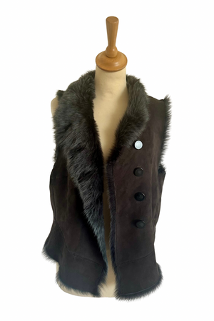 Shearling Vest Jacket Size 12 - Preloved