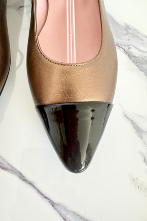 Bronze Pointed Ballet Flats Size 7 - New