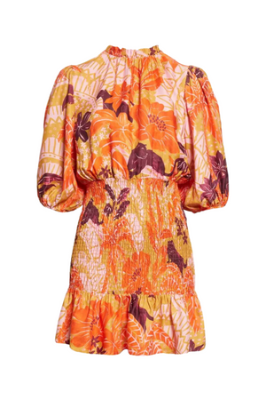 Jungle Print Orange Mini Dress Size S - BNWT