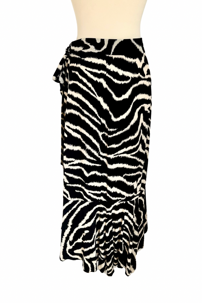 Zebra Print Wrap Skirt Size 12 - Preloved