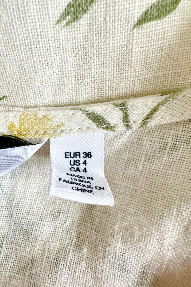 Floral Linen Midi Dress Size UK 8 - BNWT