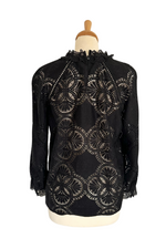 High Neck Lace Blouse Size 10 - Preloved